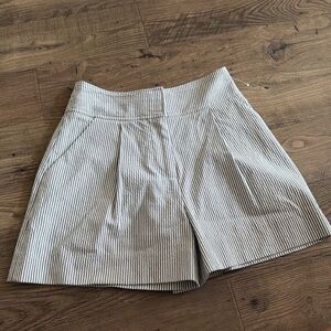 Veronica Beard Haina high-rise cotton seersucker shorts Cotton stripes Blue 00
